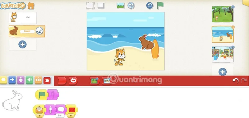 ScratchJR'da mesajlı animasyonlar oluşturma talimatları