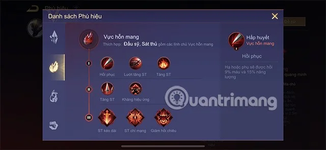 Detalles sobre el sistema de insignias Lien Quan