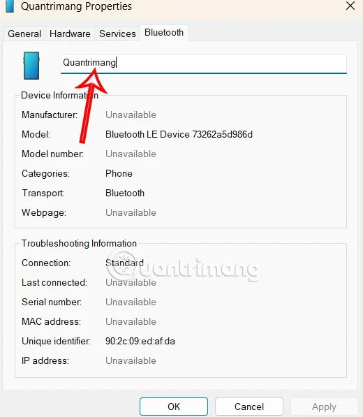 Windows 11'de Bluetooth cihazlarının adını değiştirme talimatları