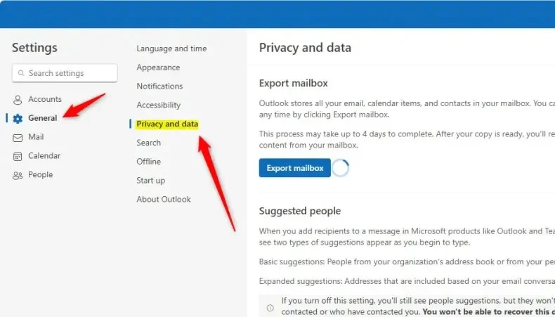 Cómo desactivar las sugerencias de cuentas en Outlook