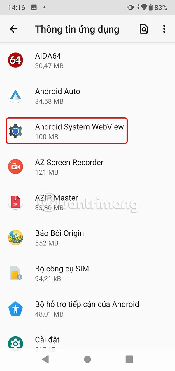 Android Sistem WebView nasıl etkinleştirilir