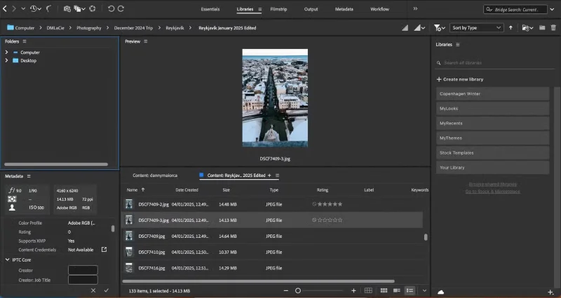 Cómo organizar fotos usando Adobe Bridge