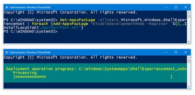 Some ways to fix Start Menu on Windows 10 stopped working