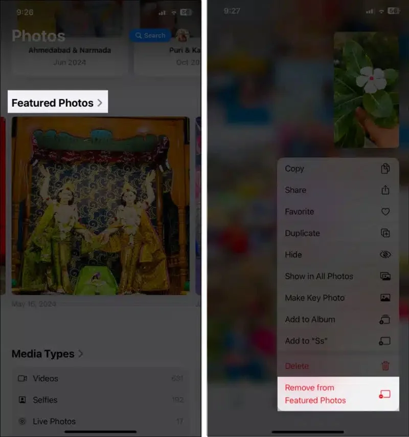 iPhoneで注目の写真を変更する手順