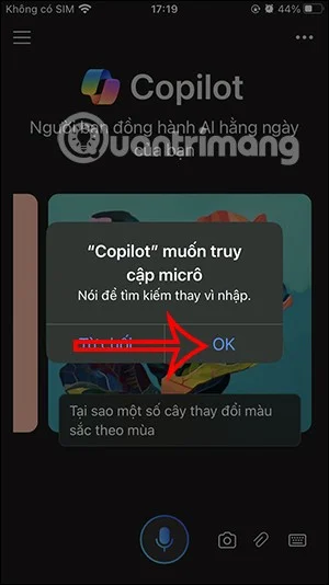 Instruções de chat de voz no Copilot