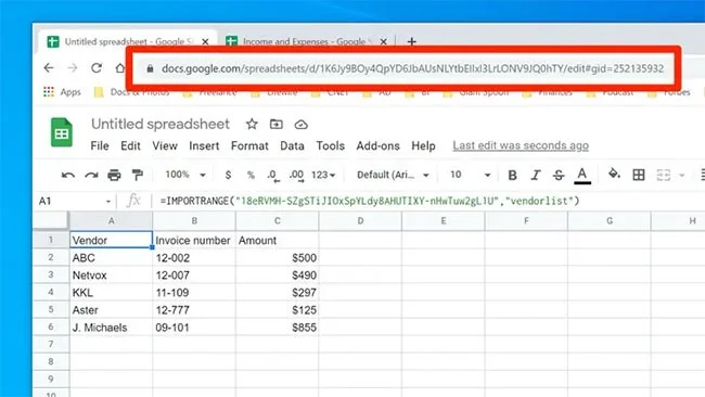 De IMPORTRANGE-functie gebruiken in Google Sheets
