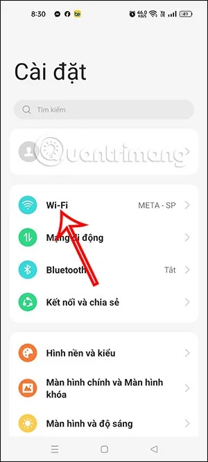Oppo telefonlarda kayıtlı WiFi şifrelerini görüntüleme talimatları
