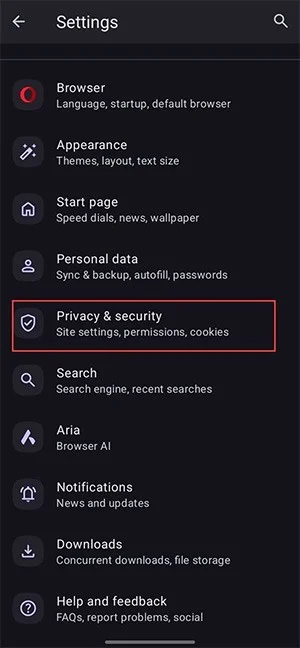 Hoe u gegevensverzameling in de Opera mini-app uitschakelt