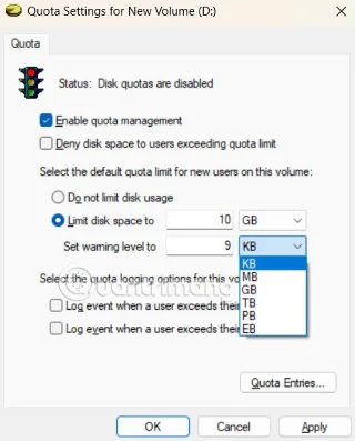 Windows depolama kapasitesini sınırlamak için Disk Kotası nasıl kullanılır
