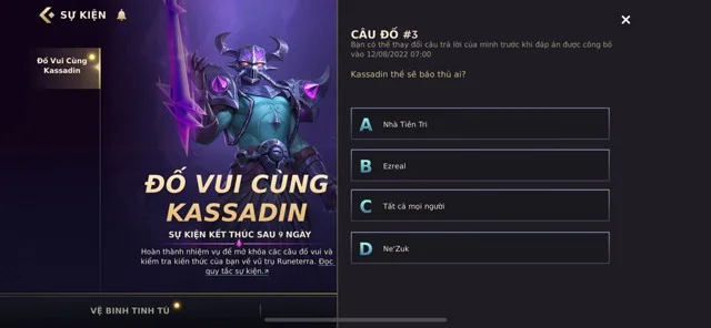 Wild Rift: Kassadin Quiz-evenementantwoorden