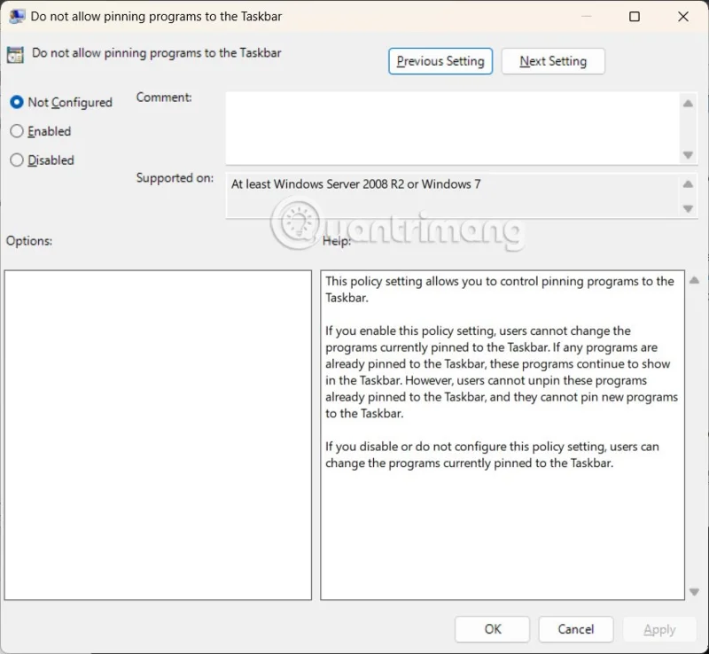 Instructions to fix the error of not being able to pin applications to the Windows 11 Taskbar