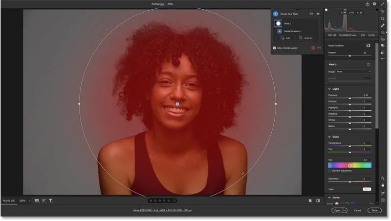 Cómo agregar un efecto de foco detrás del sujeto usando Adobe Camera Raw