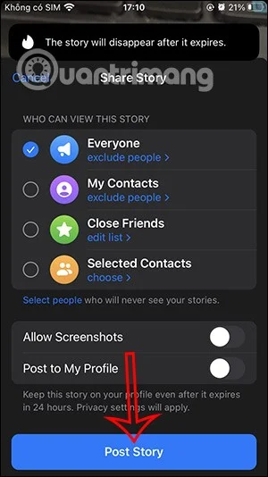 如何在手機上發布 Telegram Stories