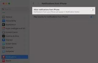 Cara Mematikan Pemberitahuan iPhone pada Mac