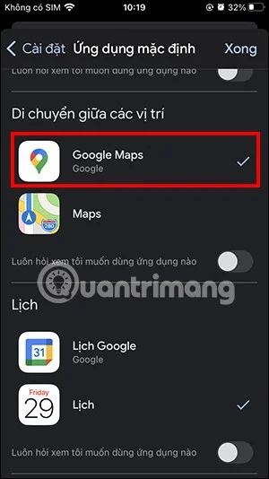iPhone'da Google Haritalar'ı varsayılan harita olarak ayarlama talimatları