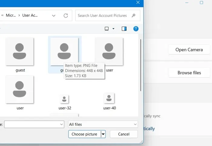So ändern Sie den Standard-Avatar des Benutzerkontos in Windows