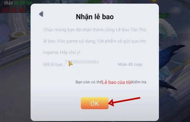 Código Tru Tien Thanh Van Chi y eventos para recibir el código de regalo