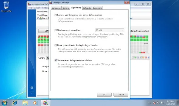 Desfragmentar unidades rápidamente en Windows 7