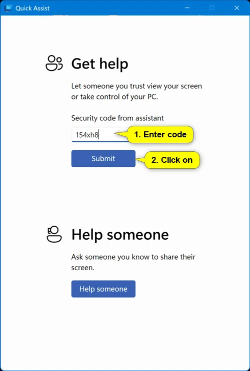 Cómo obtener y brindar soporte remoto mediante la aplicación Asistencia rápida en Windows 11