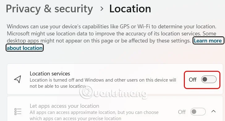 How to turn off location tracking on Windows 11