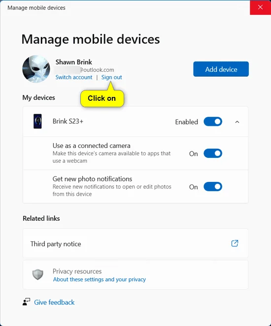 Jak zalogować się/wylogować z usługi Zarządzaj urządzeniami mobilnymi w systemie Windows 11