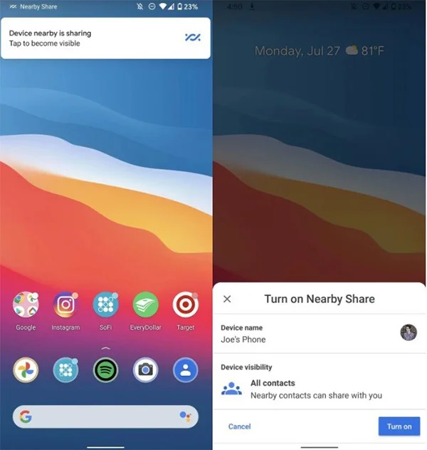 Cómo usar Near Share en teléfonos Android