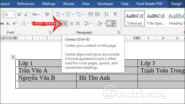 Sposoby centrowania komórek w tabeli w programie Word
