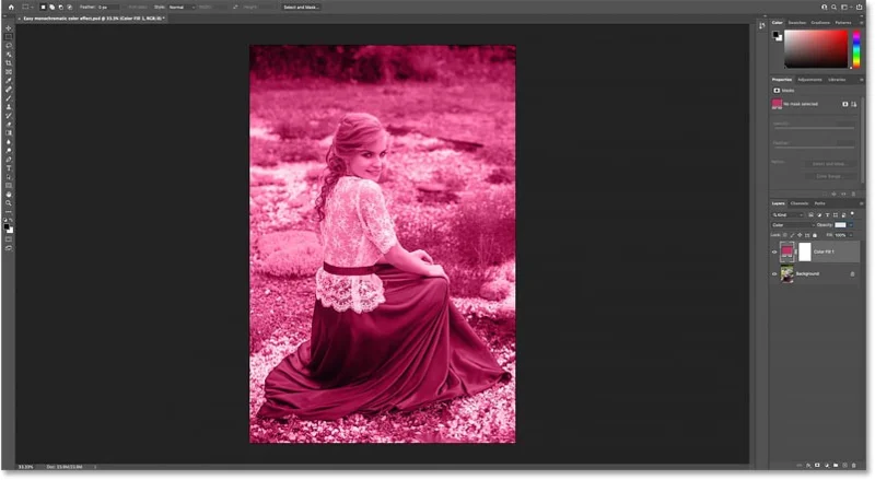 Cómo crear un efecto de color monocromático en Photoshop