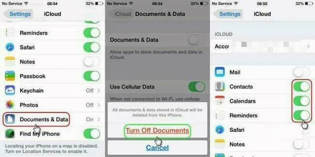 iPhone에서 iCloud 계정 동기화를 끄는 방법