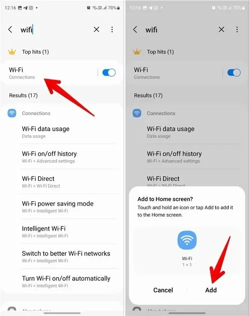 Android 홈 화면에 설정 앱 바로가기를 추가하는 방법