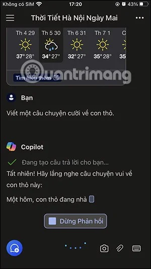 Instruções de chat de voz no Copilot