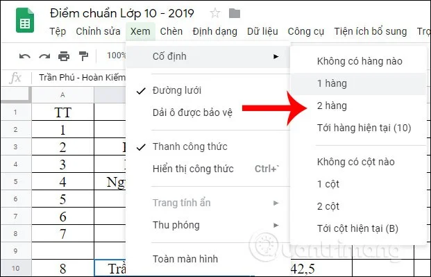Comment geler et masquer des lignes et des colonnes dans Google Sheets