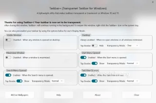 Instructions for creating Taskbar effects on Windows