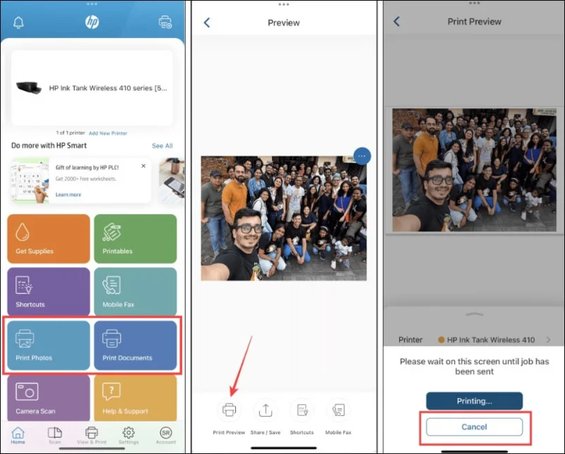 iPhone'da yazdırma listelerini yönetme talimatları
