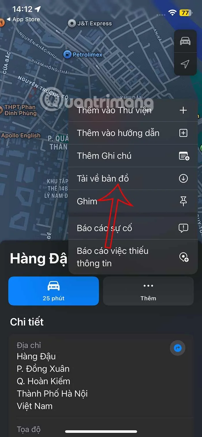 Instructions for downloading offline Apple Maps