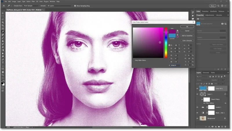 Hoe je een halftoonpatroon in Photoshop maakt