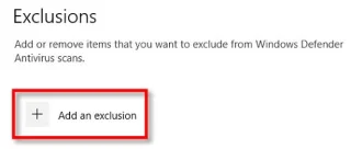 How to add exceptions in Windows Defender on Windows 10