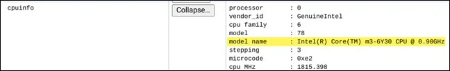 How to view Chromebook CPU information