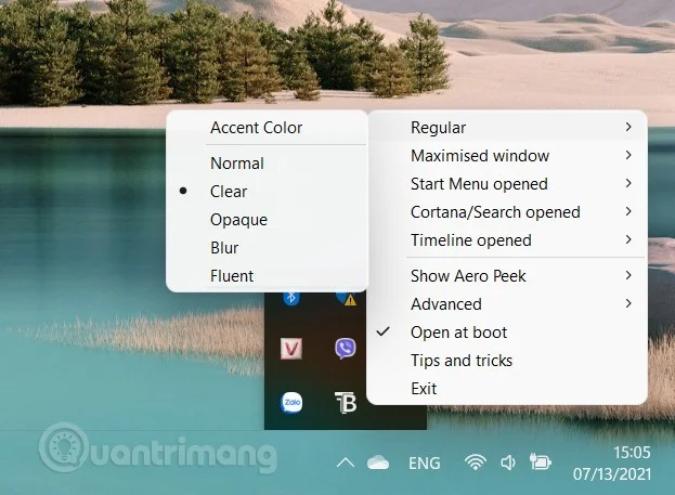 How to make Taskbar transparent on Windows 11