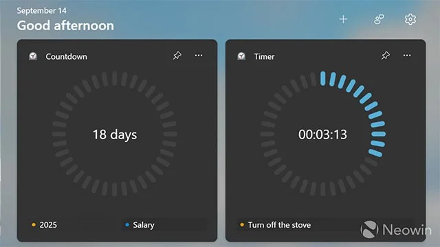 Windows 11 has added new Timer and Countdown clock widgets, what's noteworthy?