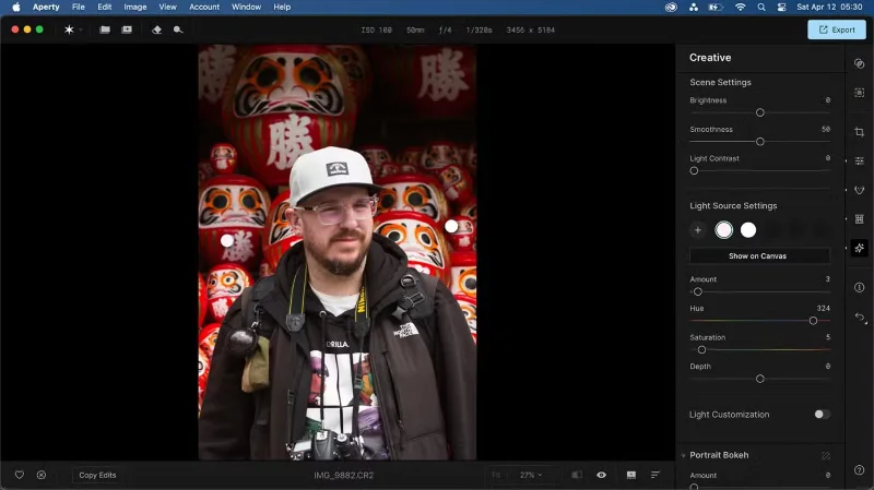 Cómo usar Aperty para editar fotos de retrato