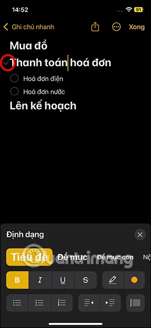 IOS 18de not içeriğini daraltma talimatları