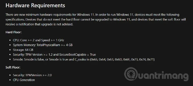 Windows 11 yapılandırma gereksinimleri, minimum donanım yapılandırması Win 11