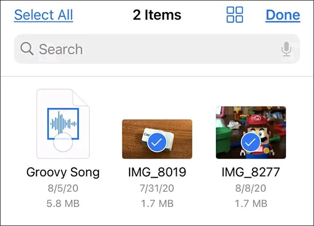 iPhone, iPad'deki Dosyalar uygulamasından Fotoğraflar kitaplığına fotoğraf ve videolar nasıl kopyalanır