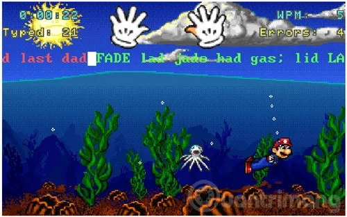 Esercitati a digitare con 10 dita con Mario Teaches Typing online, un gioco di pratica di digitazione estremamente attraente