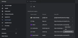 Cómo eliminar el motor de búsqueda Yahoo de Chrome