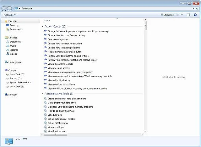 Habilitar GodMode en Windows 10, 8 y 7