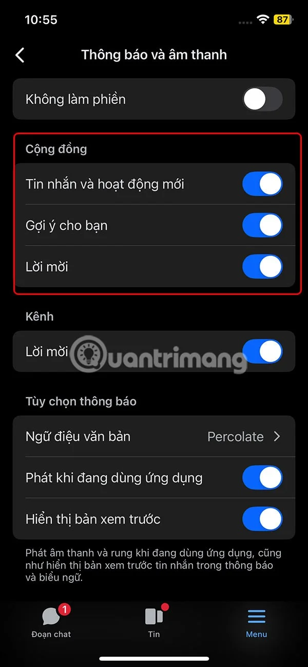Instructies om uitnodigingen voor deelname aan Messenger-kanalen te blokkeren