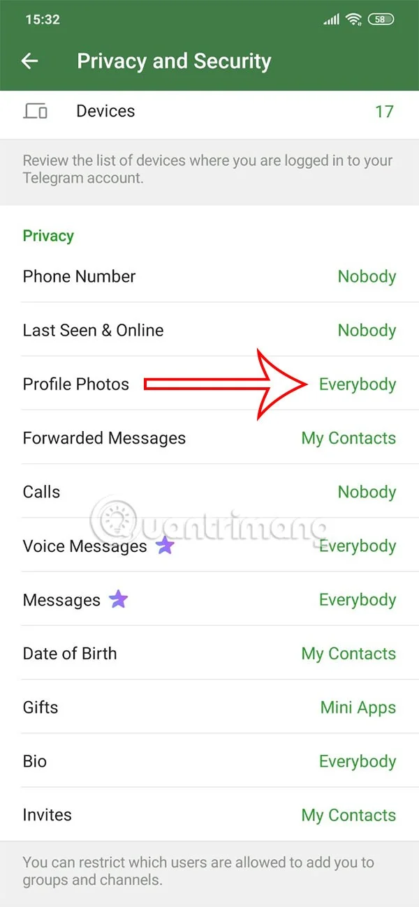Cómo configurar una foto de perfil pública en Telegram