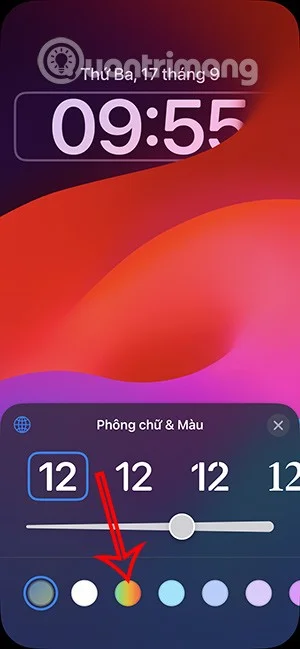 Come cambiare il colore dell'arcobaleno per l'orologio della schermata di blocco dell'iPhone